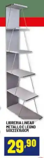 Risparmio Casa Libreria linear metallo e legno offerta