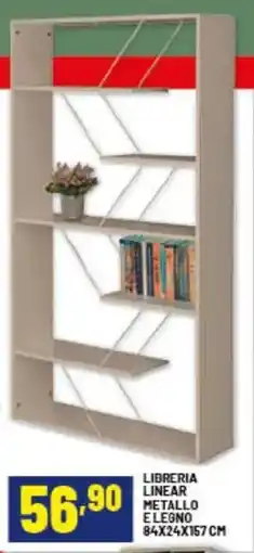 Risparmio Casa Libreria linear metallo e legno offerta