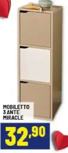 Risparmio Casa Mobiletto 3 ante miracle offerta