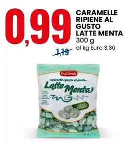 Eurospin Caramelle ripiene al gusto latte menta Dolciando offerta