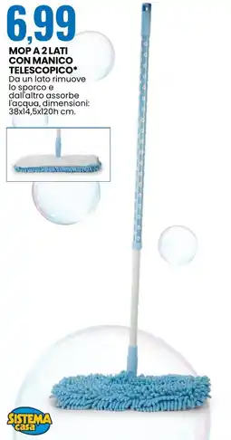 Eurospin Mop a 2 lati con manico telescopico SISTEMA casa offerta