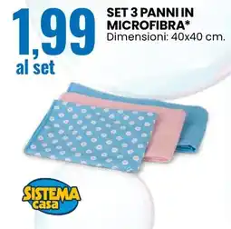 Eurospin Set 3 panni in microfibra SISTEMA casa offerta