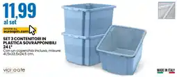 Eurospin Set 3 contenitori in plastica sovrapponibili offerta