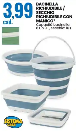 Eurospin Bacinella richiudibile/ secchio richiudibile con manico SISTEMA casa offerta