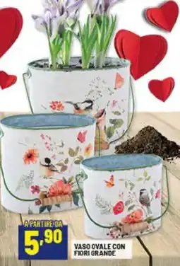 Risparmio Casa Vaso ovale con fiori grande offerta