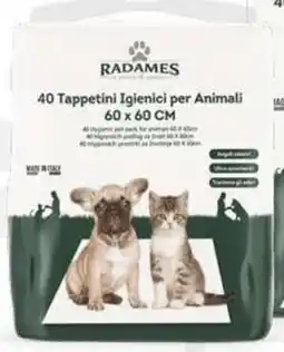 Eurospin RADAMES 40 tappetini igienici per animali 60x60 cm offerta