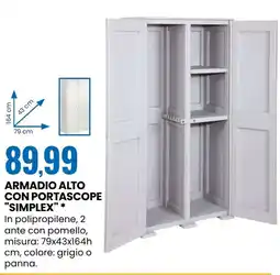 Eurospin Armadio alto con portascope "SIMPLEX" offerta