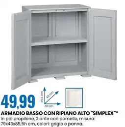 Eurospin Armadio basso con ripiano alto "SIMPLEX" offerta