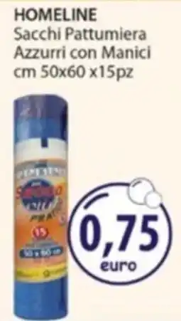 Acqua & Sapone HOMELINE Sacchi Pattumiera Azzurri con Manici offerta