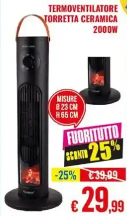 Satur Termoventilatore torretta ceramica 2000W offerta