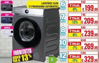Lavatrice slim 6 11 programmi automatici