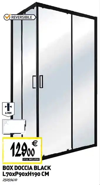 Box doccia black L70xP90xH190 CM