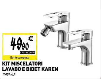 Kit miscelatori lavabo e bidet karen