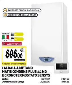 Tecnomat Caldaia a metano matis condens plus 24 ng e cronotermostato sensys offerta