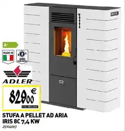 Tecnomat Stufa a pellet ad aria IRIS 8C 7,4 KW offerta