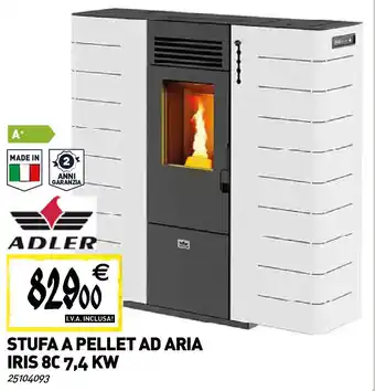 Stufa a pellet ad aria IRIS 8C 7,4 KW