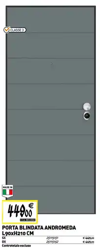 Tecnomat Porta blindata andromeda L90xH210 CM offerta