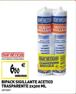Tecnomat Saratoga bipack sigillante acetico trasparente offerta