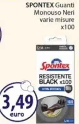 Acqua & Sapone SPONTEX Guanti Monouso Neri x100 offerta
