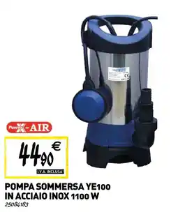 Tecnomat Power-AIR Pompa sommersa ye100 in acciaio inox 1100 W offerta