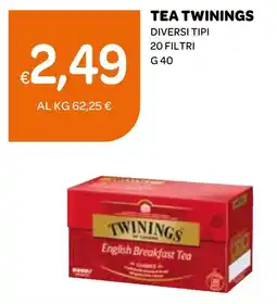 Ekom Tea TWININGS 20 Filtri offerta