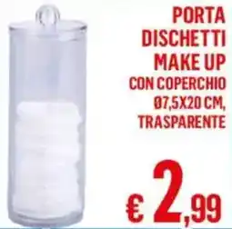 Satur Porta dischetti make up con coperchio 07,5x20 cm, trasparente offerta