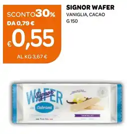 Ekom Signor wafer vaniglia, cacao offerta