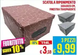 Satur Scatola riponimento 50x40x25 cm, finestra trasparente offerta