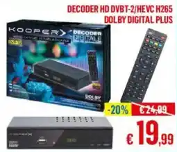 Satur DECODER HD DVBT-2/HEVC H265 DOLBY DIGITAL PLUS offerta
