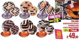 Satur Malindi servizio piatti 18 pezzi in porcellana 6 posti tavola offerta