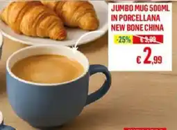 Satur Jumbo mug in porcellana new bone china offerta