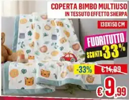 Satur Coperta bimbo multiuso in tessuto effetto sherpa offerta