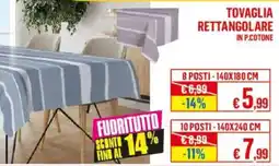 Satur Tovaglia rettangolare in p.cotone 8 posti offerta