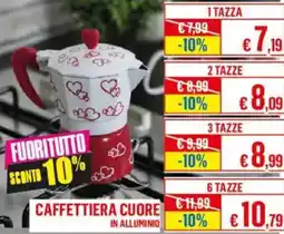 Satur Caffettiera cuore in alluminio offerta