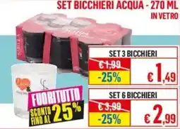 Satur Set bicchieri acqua in vetro offerta
