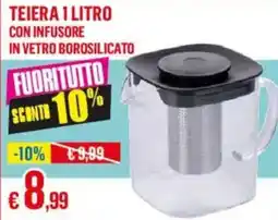 Satur Teiera con infusore in vetro borosilicato offerta
