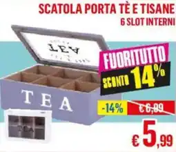 Satur Scatola porta tè e tisane 6 slot interni offerta
