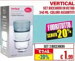 Satur Vertical set bicchieri in vetro offerta