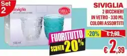 Satur Siviglia 2 bicchieri in vetro offerta