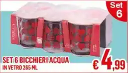 Satur Set 6 bicchieri acqua in vetro offerta