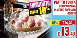 Satur Piatto torta con campana in vetro soffiato offerta