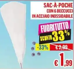 Satur Sac-a-poche con 6 beccucci in acciaio inossidabile offerta