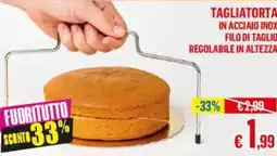 Satur Tagliatorta in acciaio inox filo di taglio regolabile in altezza offerta