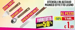 Satur Utensili in acciaio manico effetto legno offerta