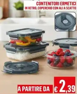 Satur Contenitori ermetici in vetro, coperchio con ali a scatto offerta