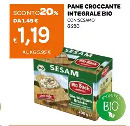 Ekom Pane croccante integrale bio con sesamo SESAM offerta