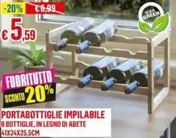 Satur Portabottiglie impilabile 8 bottiglie, in legno di abete offerta
