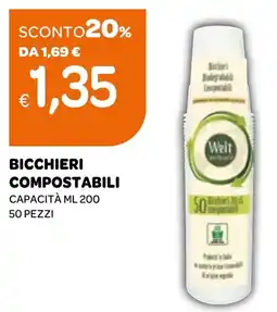 Ekom Bicchieri compostabili capacità offerta