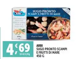 Deco Supermercati Arbi sugo pronto scampi e frutti di mare offerta