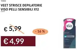 Prezzemolo e Vitale Veet strisce depilatorie viso pelli sensibili x12 offerta